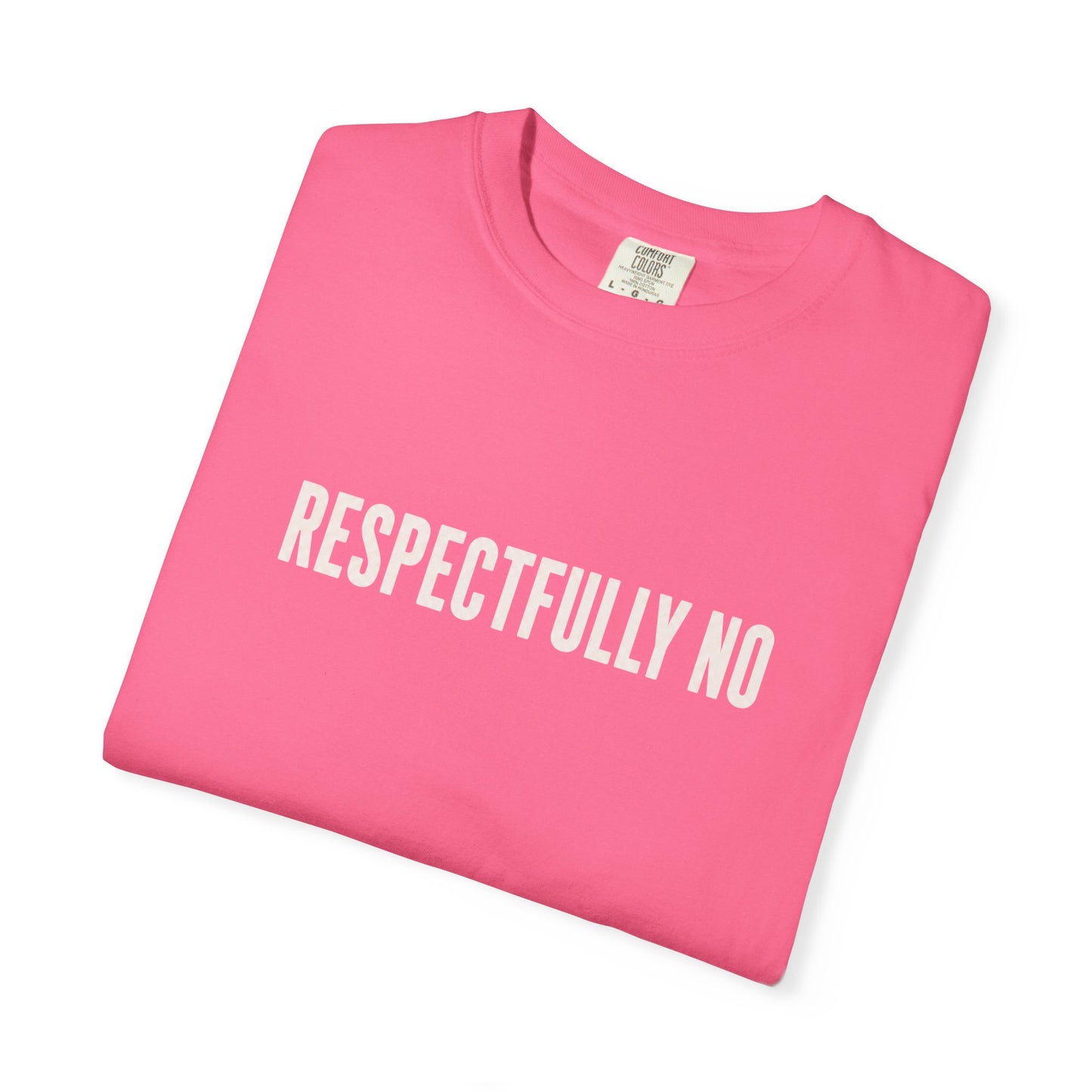 Respectfully No Comfort Colors T-shirt | Minimal Text Tee, Slogan Shirt