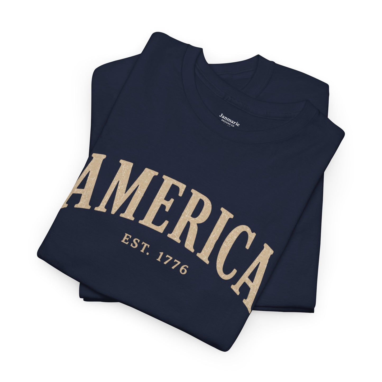 America arched text T-Shirt | EST. 1776, Patriotic USA tee