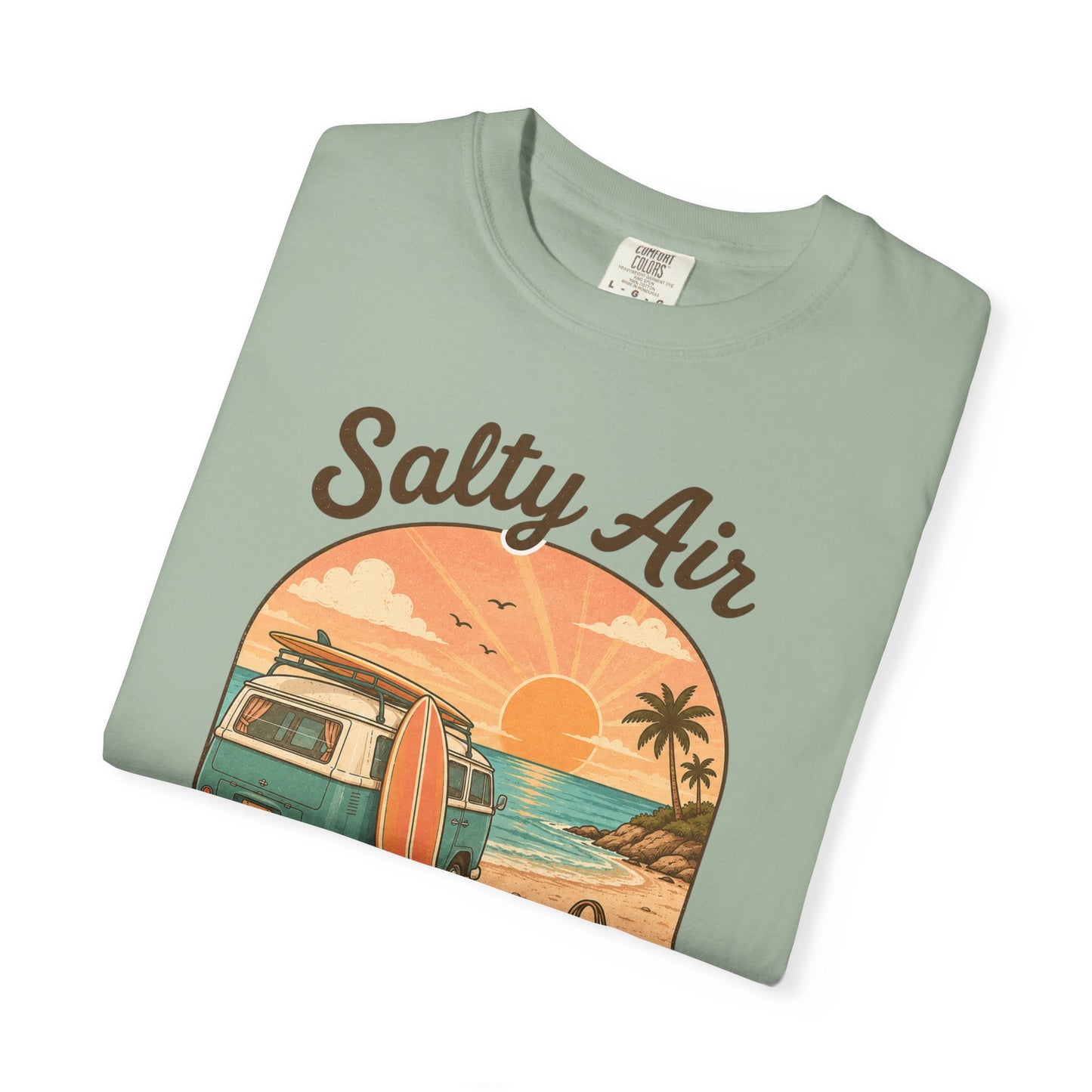Salty Air Sunset State of Mind T-shirt | Vintage Surf Camper Beach Scene