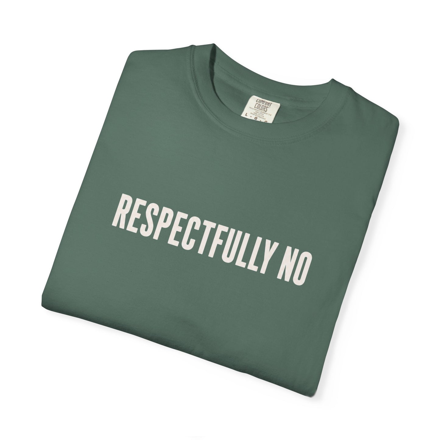 Respectfully No Comfort Colors T-shirt | Minimal Text Tee, Slogan Shirt