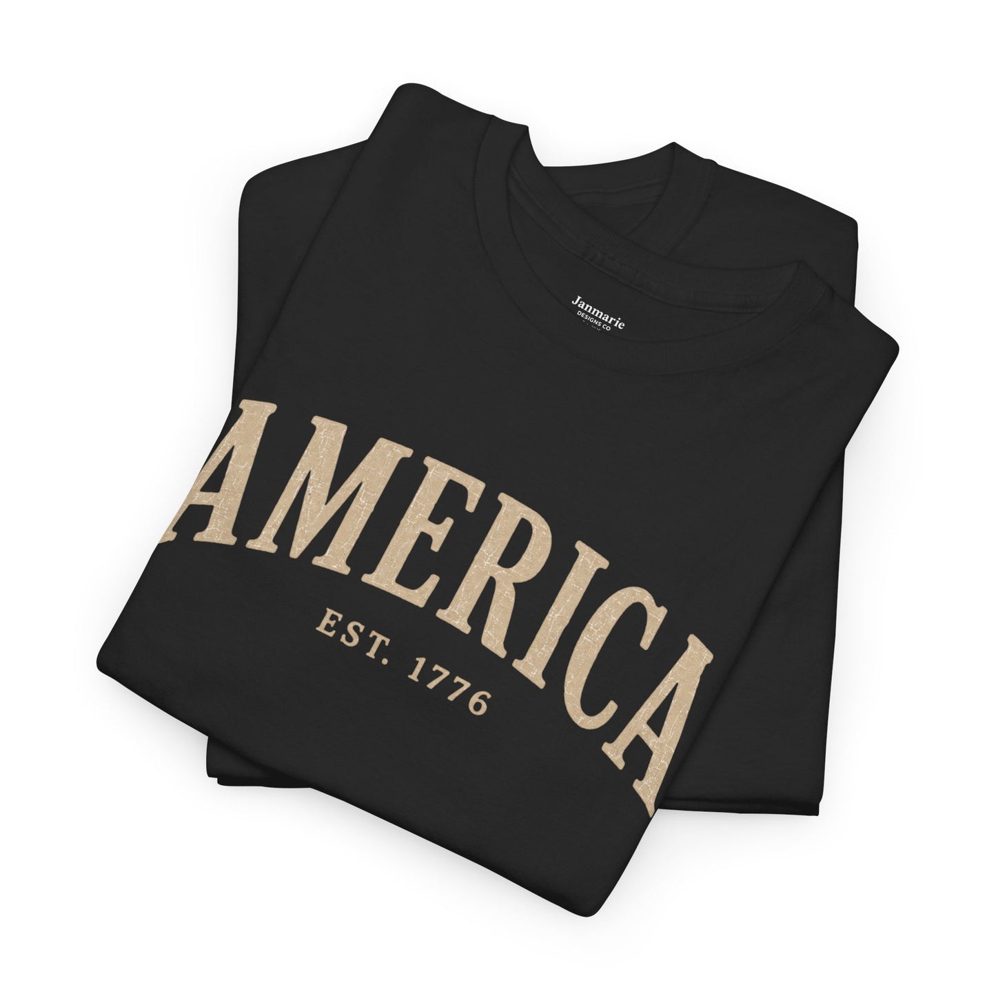 America arched text T-Shirt | EST. 1776, Patriotic USA tee