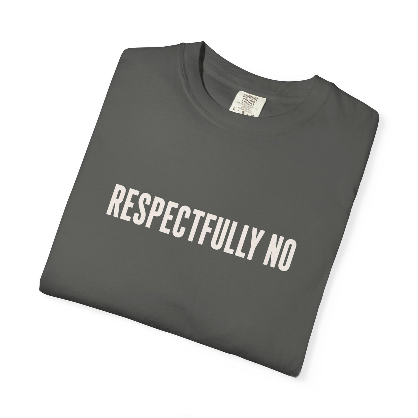 Respectfully No Comfort Colors T-shirt | Minimal Text Tee, Slogan Shirt