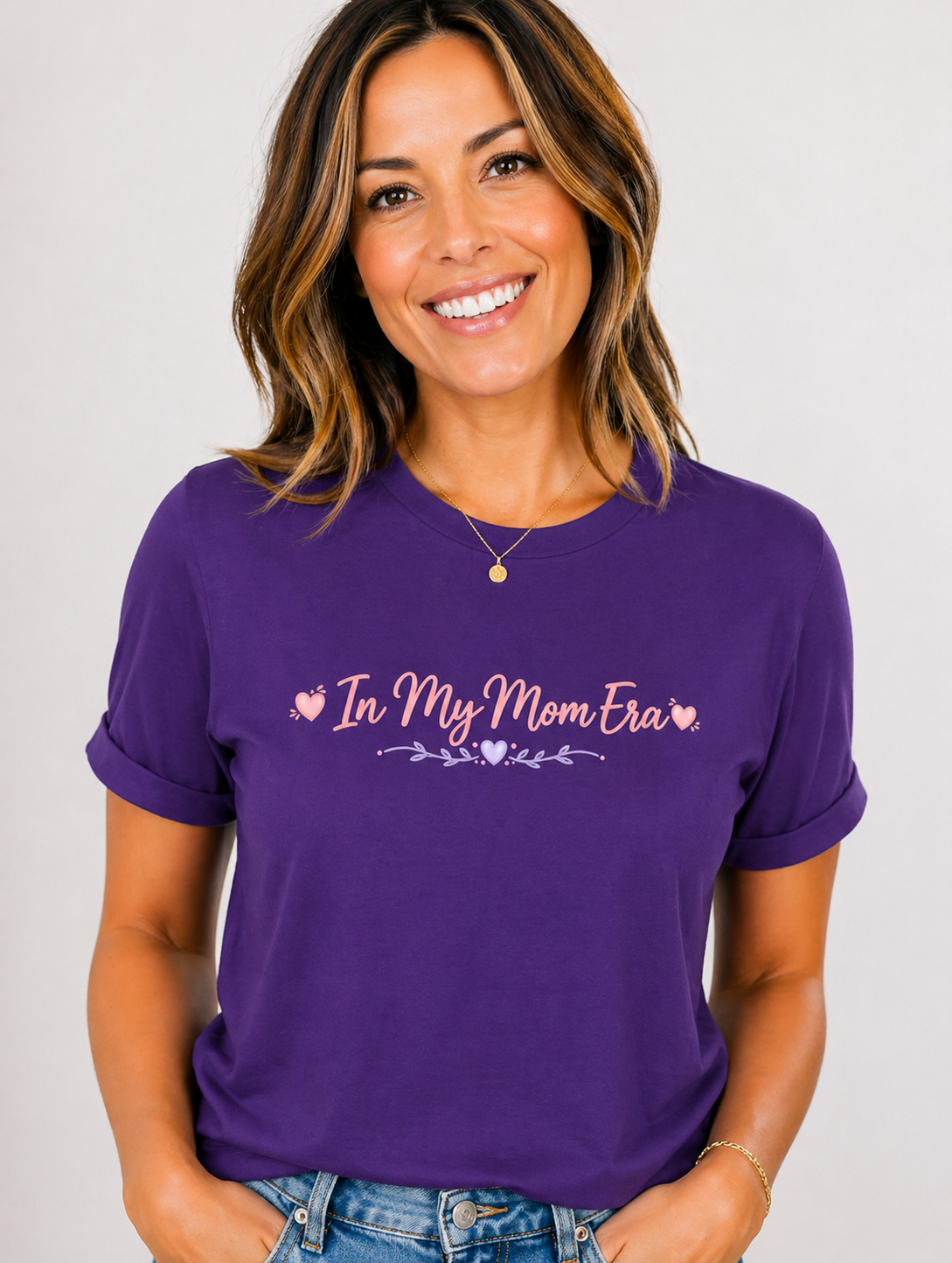 In My Mom Era T-Shirt | Feminine Script, Pastel Hearts, Mom Life Tee