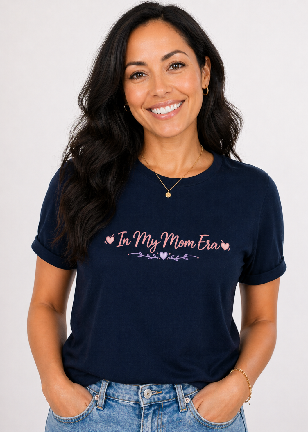 In My Mom Era T-Shirt | Feminine Script, Pastel Hearts, Mom Life Tee