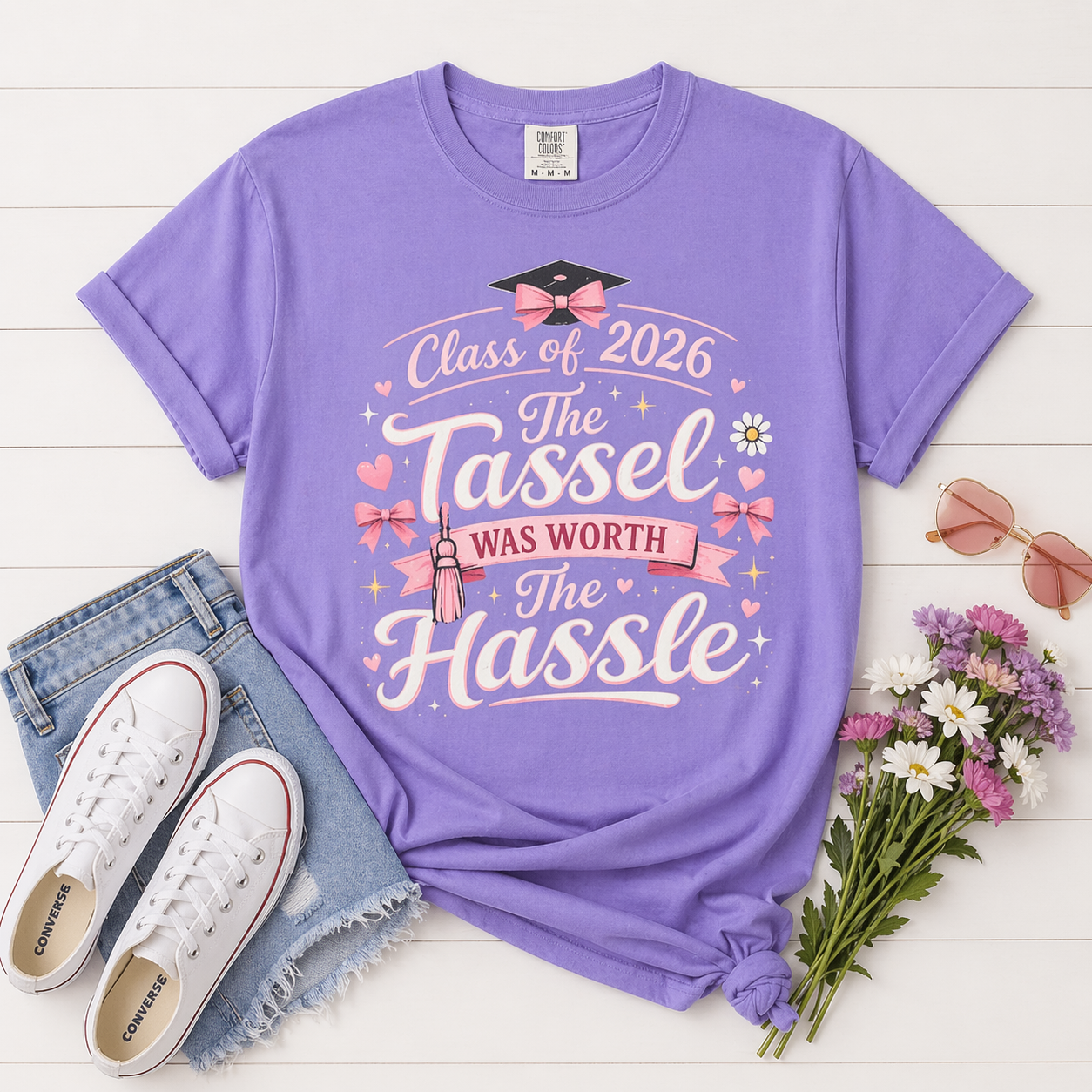 Comfort Colors Class of 2026 The Tassel Was Worth The Hassle T-Shirt | Graduation Shirt