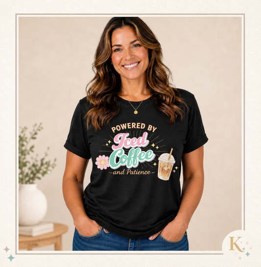 Powered by Iced Coffee Tee | Iced Coffee Graphic