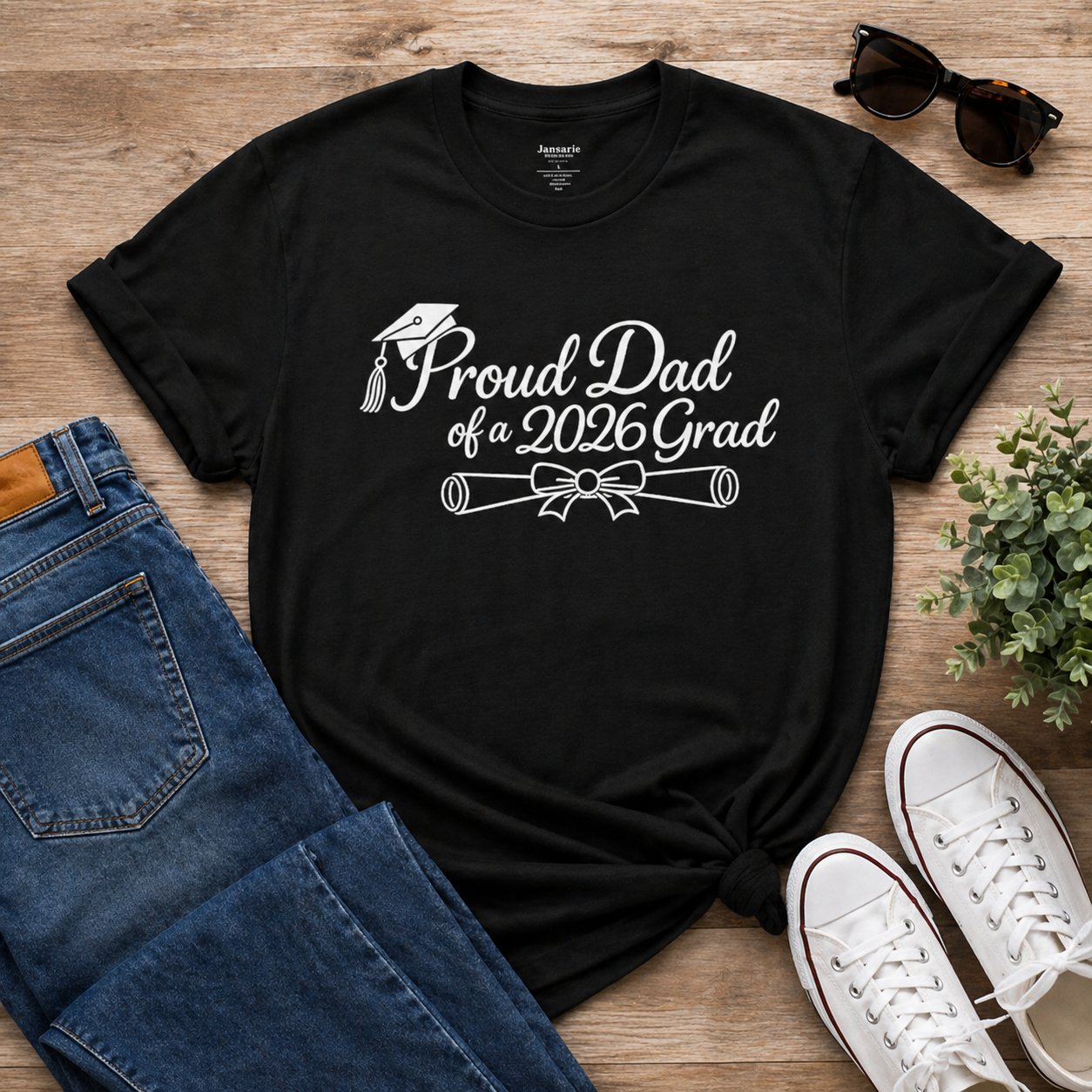 Proud Dad of a 2026 Grad Tee | Graduation Cap & Diploma Design