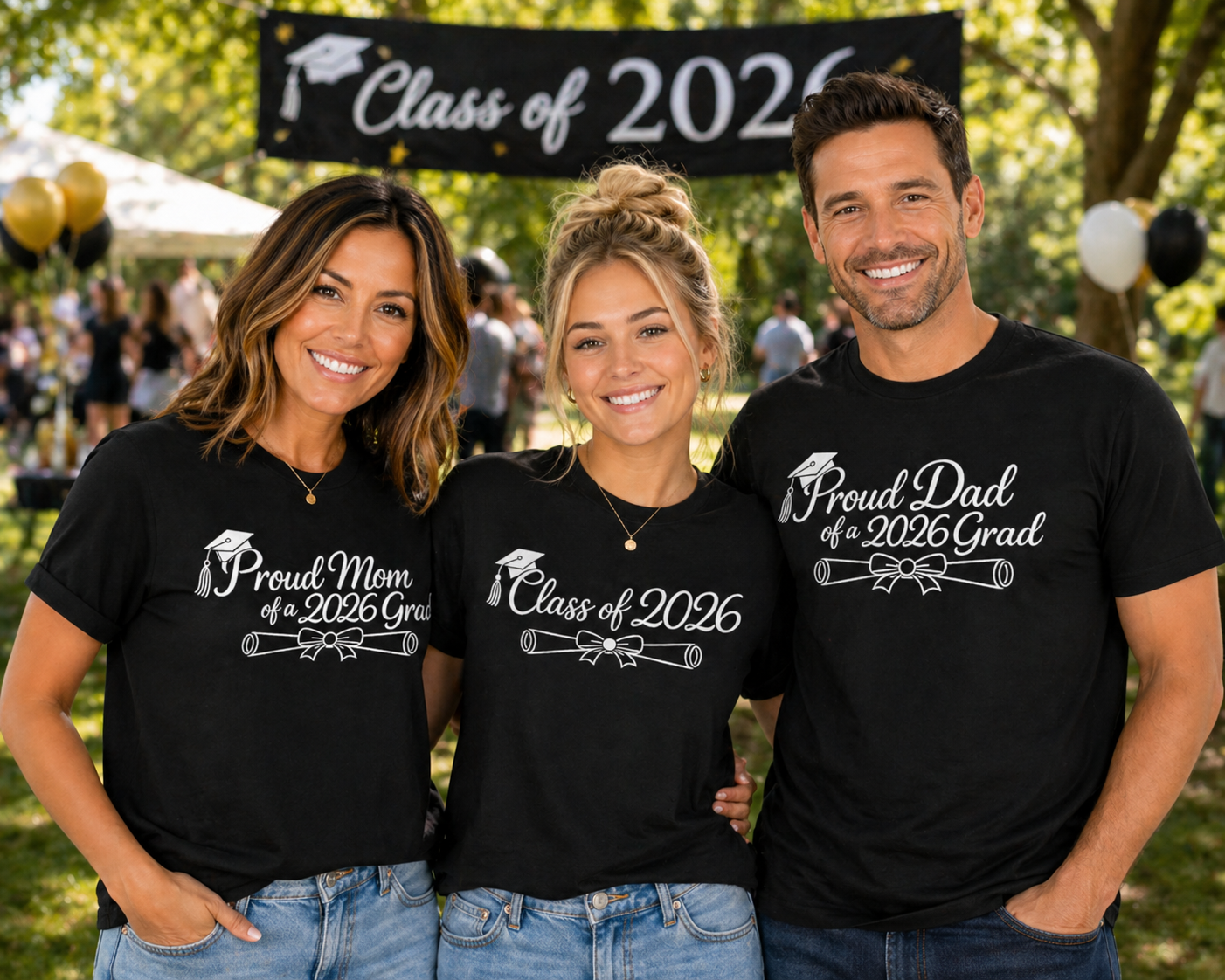 Proud Dad of a 2026 Grad Tee | Graduation Cap & Diploma Design