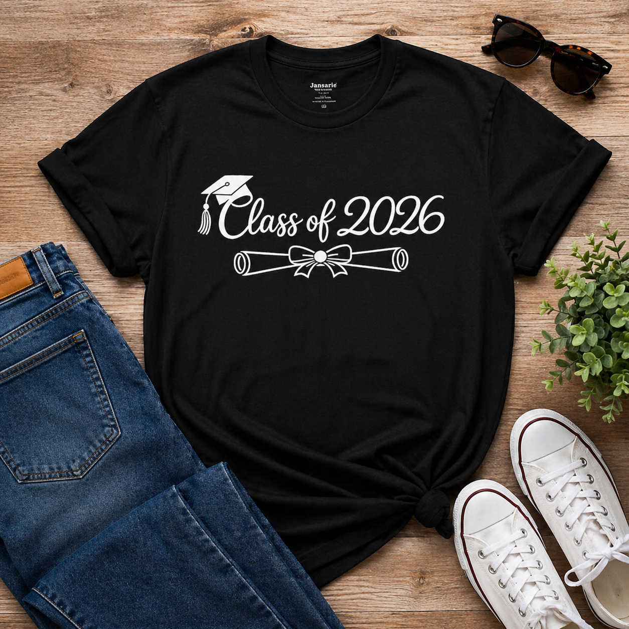Class of 2026 graduation shirt | Diploma and cap tee