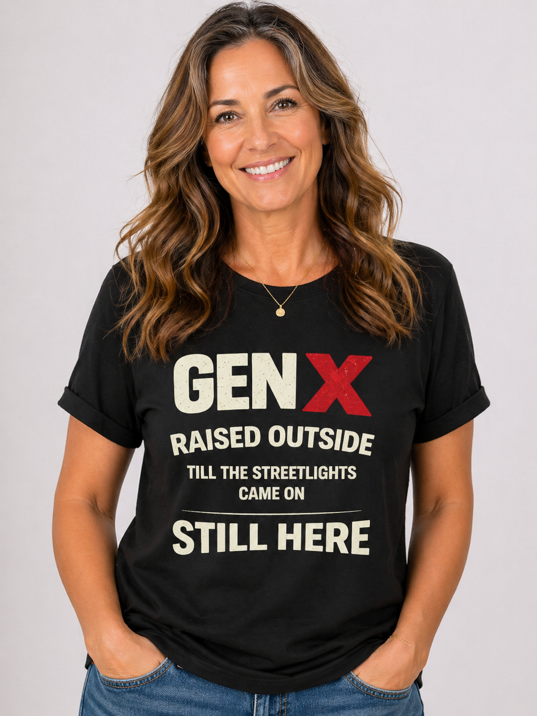 Gen X Raised Outside Still Here T-Shirt | Retro 80s 90s Nostalgia Tee