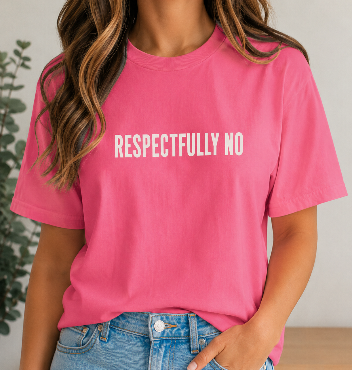 Respectfully No Comfort Colors T-shirt | Minimal Text Tee, Slogan Shirt