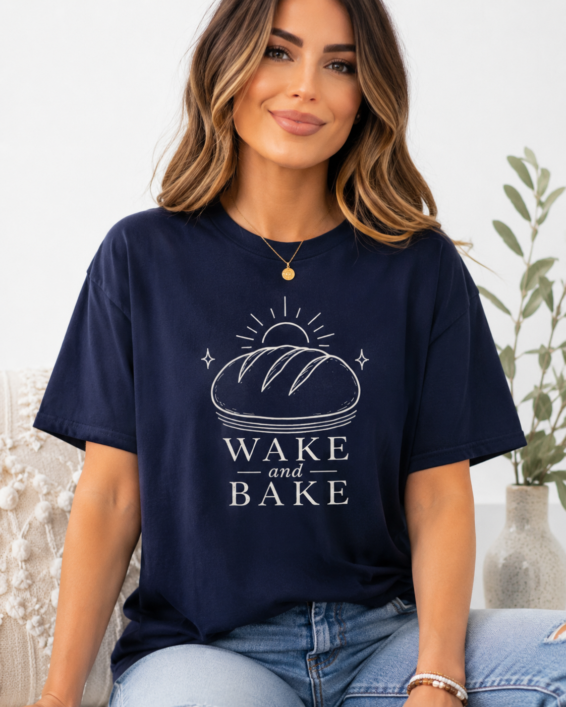 Wake and Bake Bread Comfort Colors T-Shirt Sunrise Loaf Baking Tee