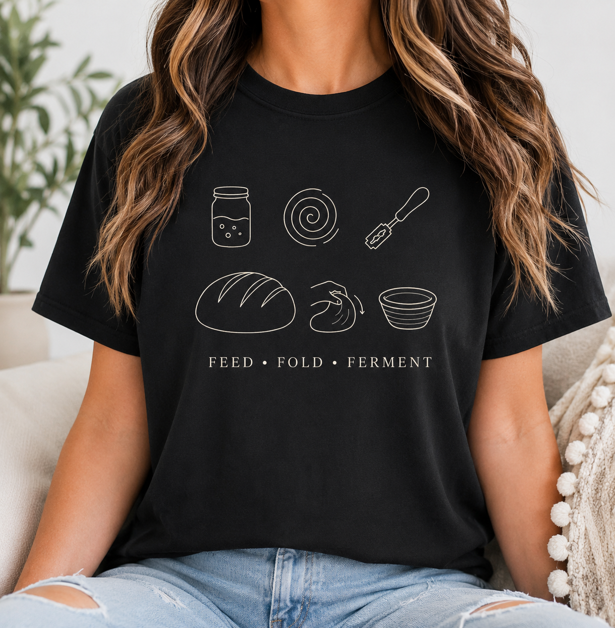 Sourdough Baker Shirt Feed Fold Ferment Bread Baking Tee