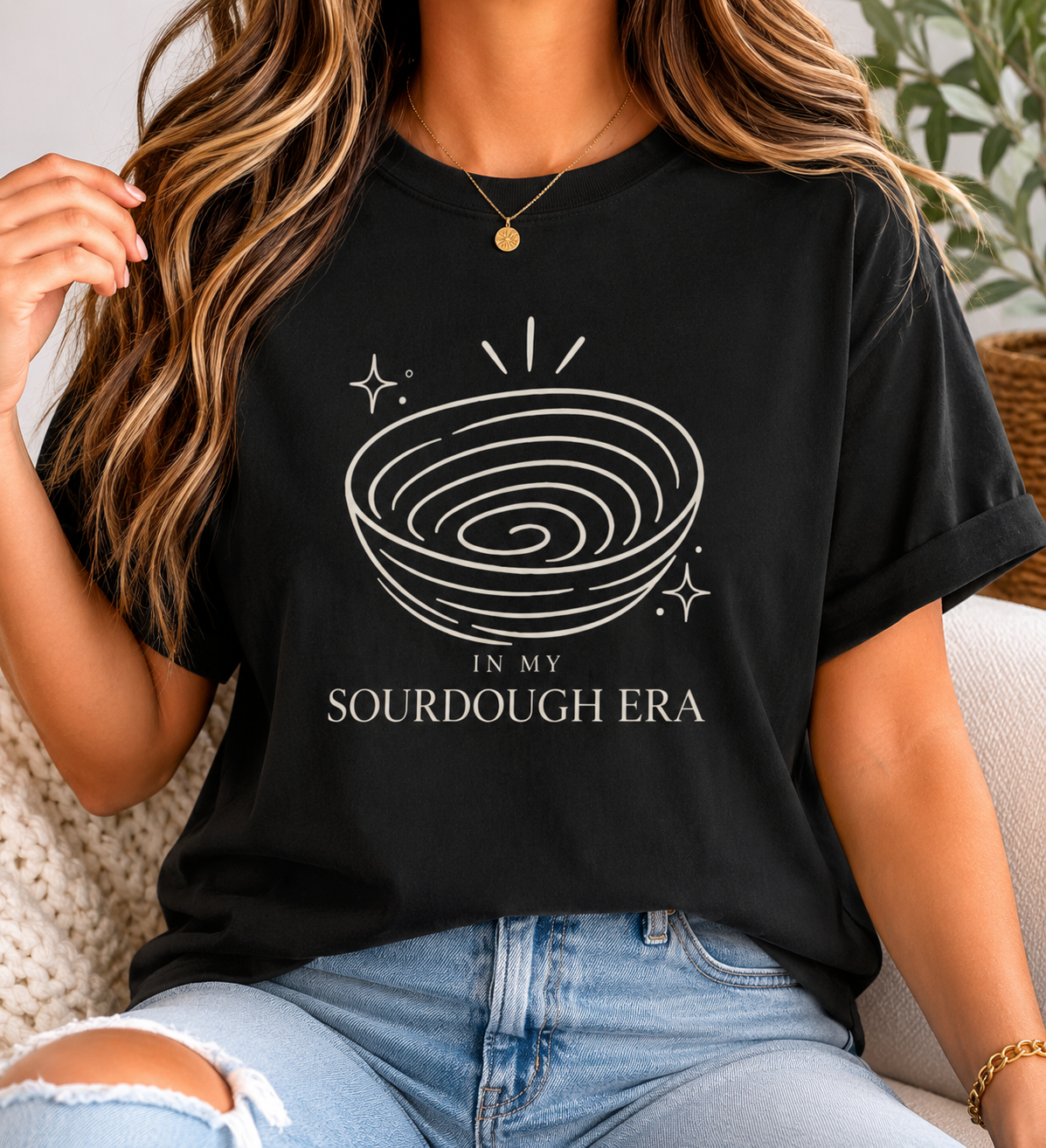 In My Sourdough Era T-Shirt | Bread Loaf Illustration, Baker Shirt