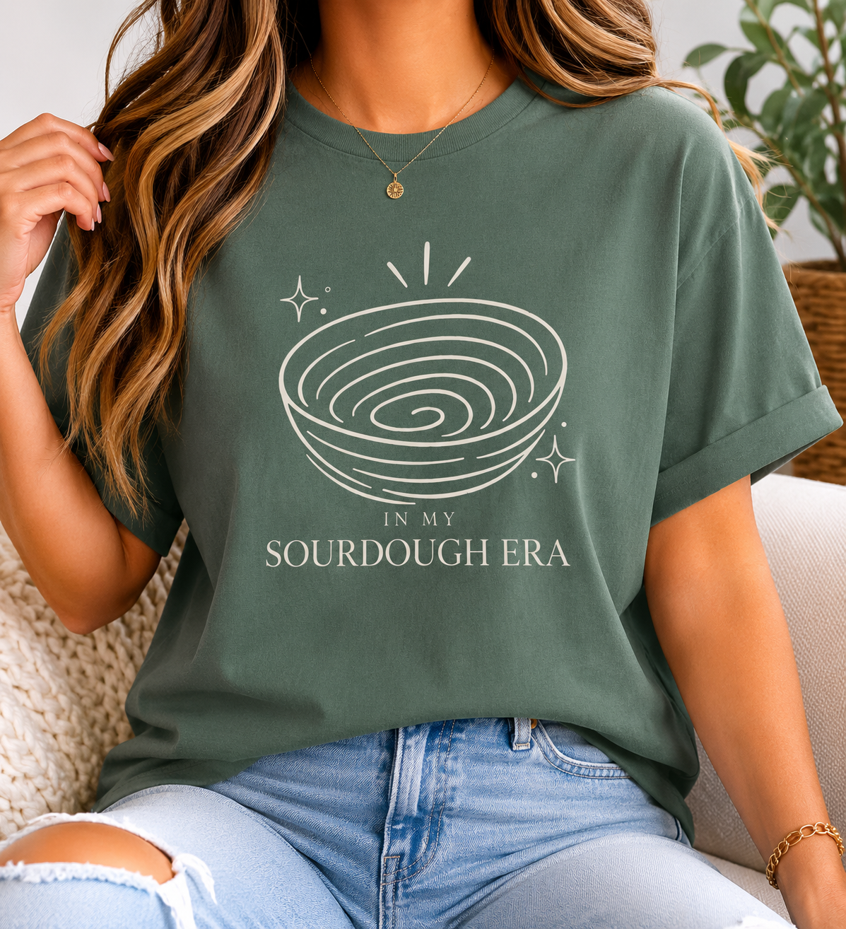 In My Sourdough Era T-Shirt | Bread Loaf Illustration, Baker Shirt