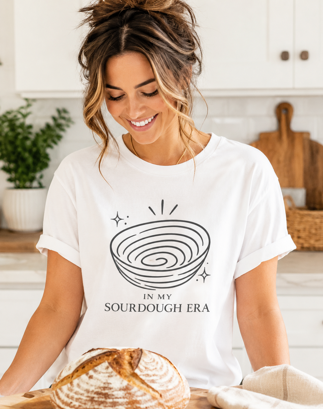 In My Sourdough Era T-Shirt | Bread Loaf Illustration, Baker Shirt