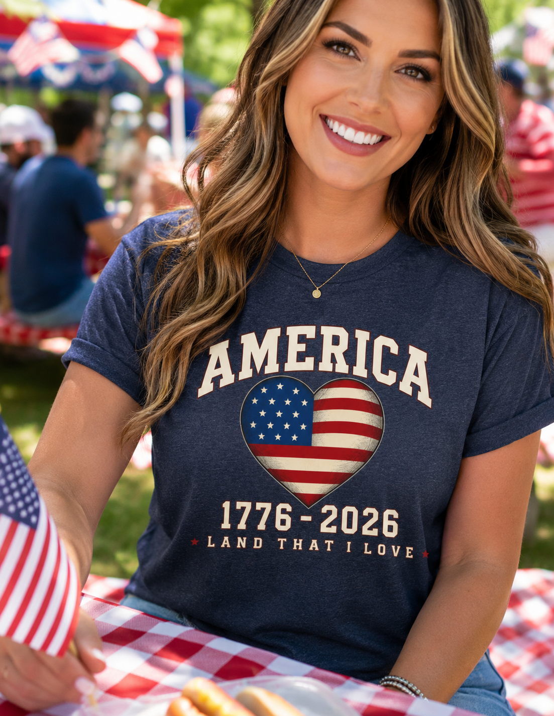 America 250 Shirt, Patriotic Heart Shirt, Land That I Love Tee, USA 1776 2026 Shirt, Fourth of July Shirt, Americana Graphic Tee