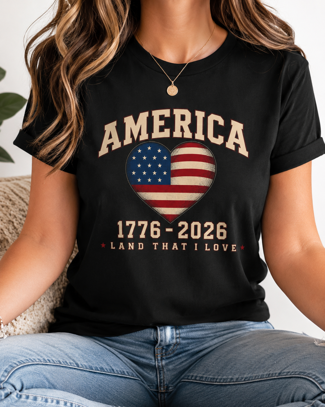 America 250 Shirt, Patriotic Heart Shirt, Land That I Love Tee, USA 1776 2026 Shirt, Fourth of July Shirt, Americana Graphic Tee