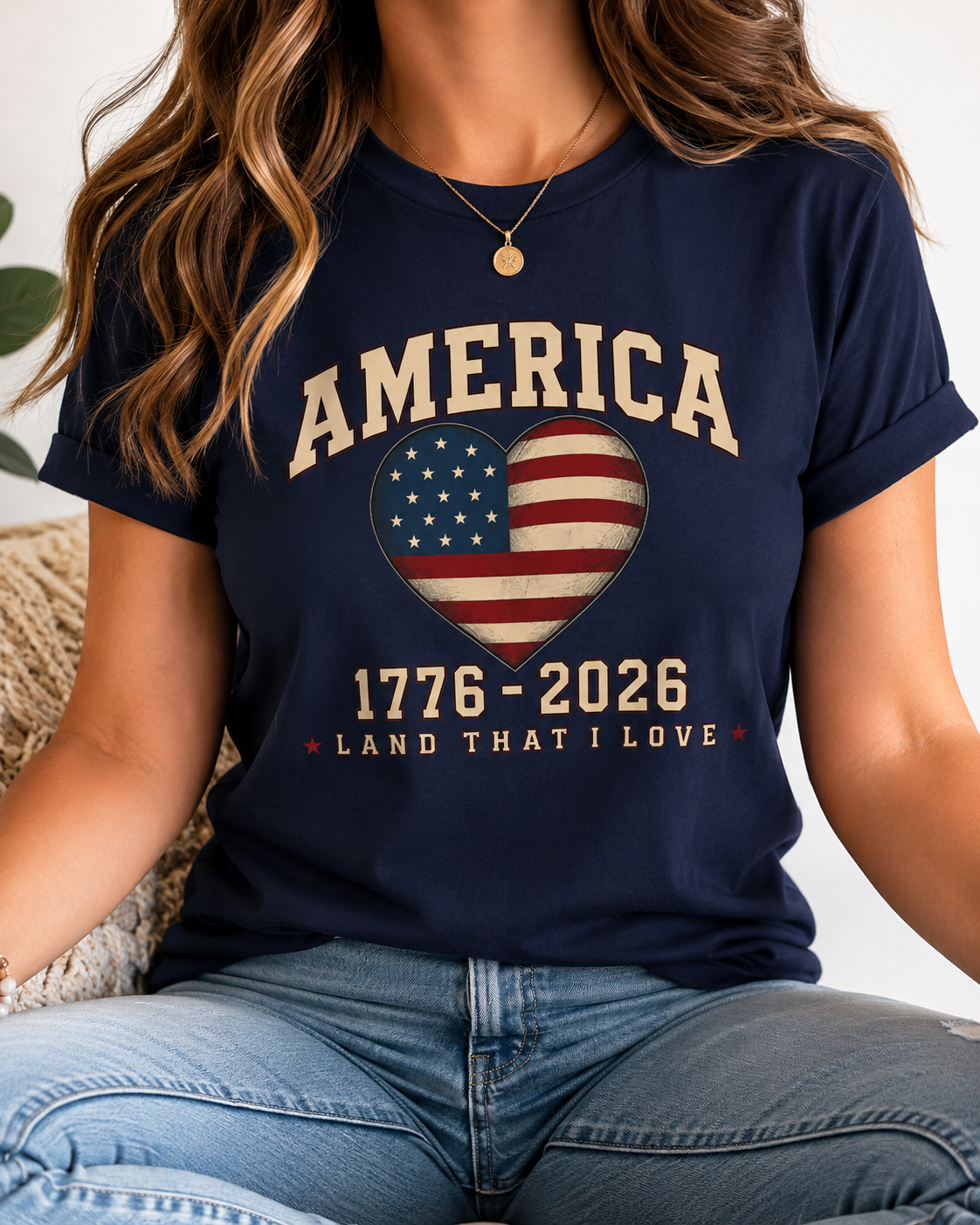 America 250 Shirt, Patriotic Heart Shirt, Land That I Love Tee, USA 1776 2026 Shirt, Fourth of July Shirt, Americana Graphic Tee