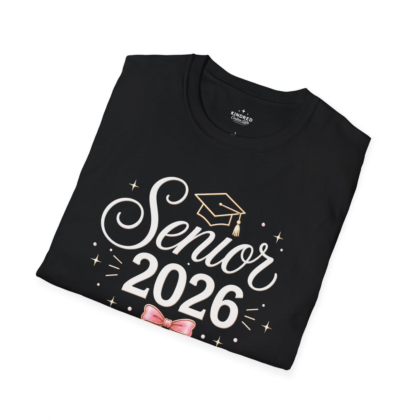 Senior 2026 Cap and Bow Graduation T-Shirt | Senior 2026 Shirt