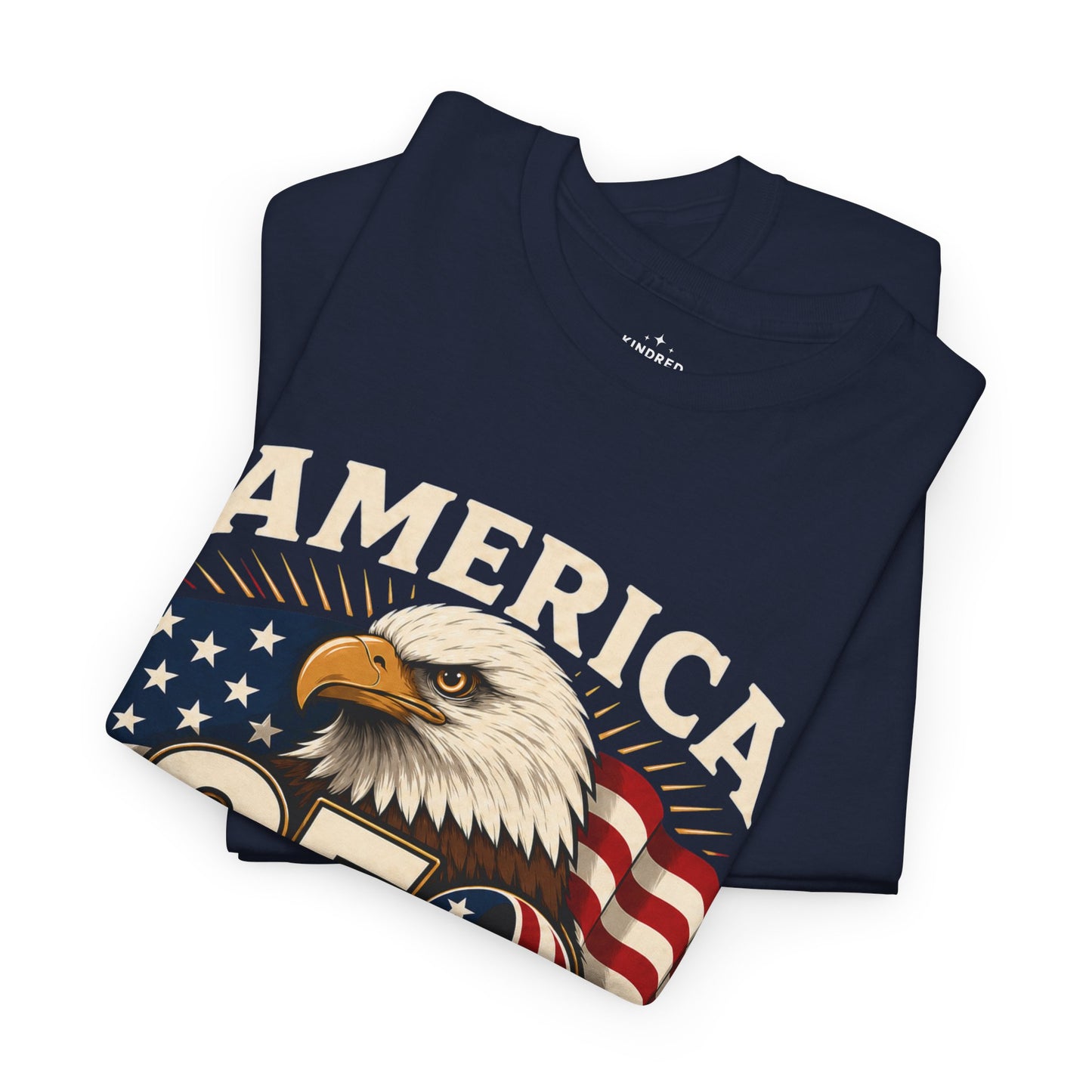 America 250 Years of Freedom Bald Eagle Flag Tee | Patriotic Emblem