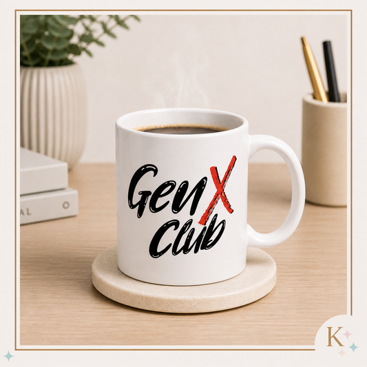 Gen X Club Mug, Funny Gen X Coffee Mug, Retro Gen X Gift, Gen X Nostalgia Cup, Gen X Humor Mug