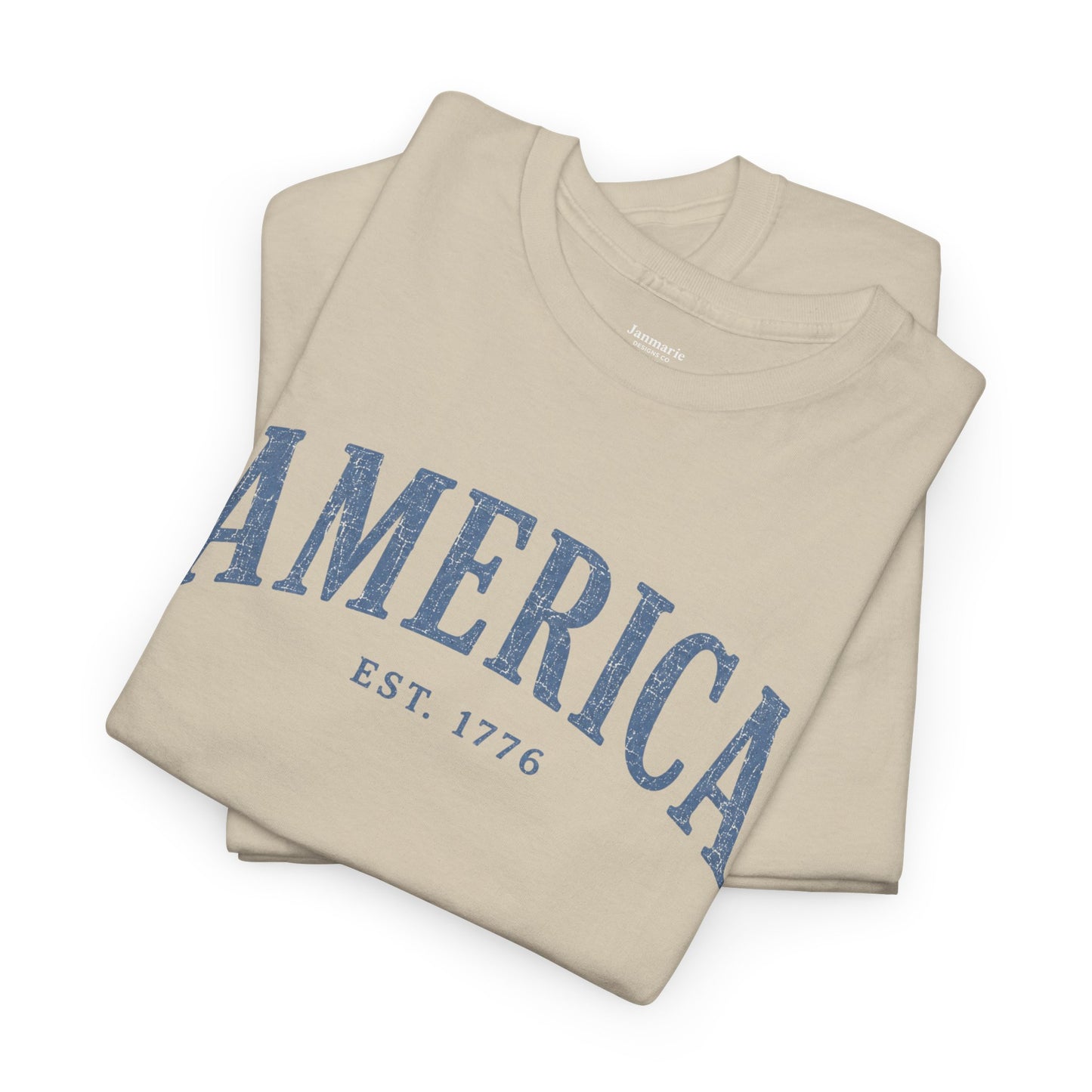 America arched text T-Shirt | EST. 1776, Patriotic USA tee