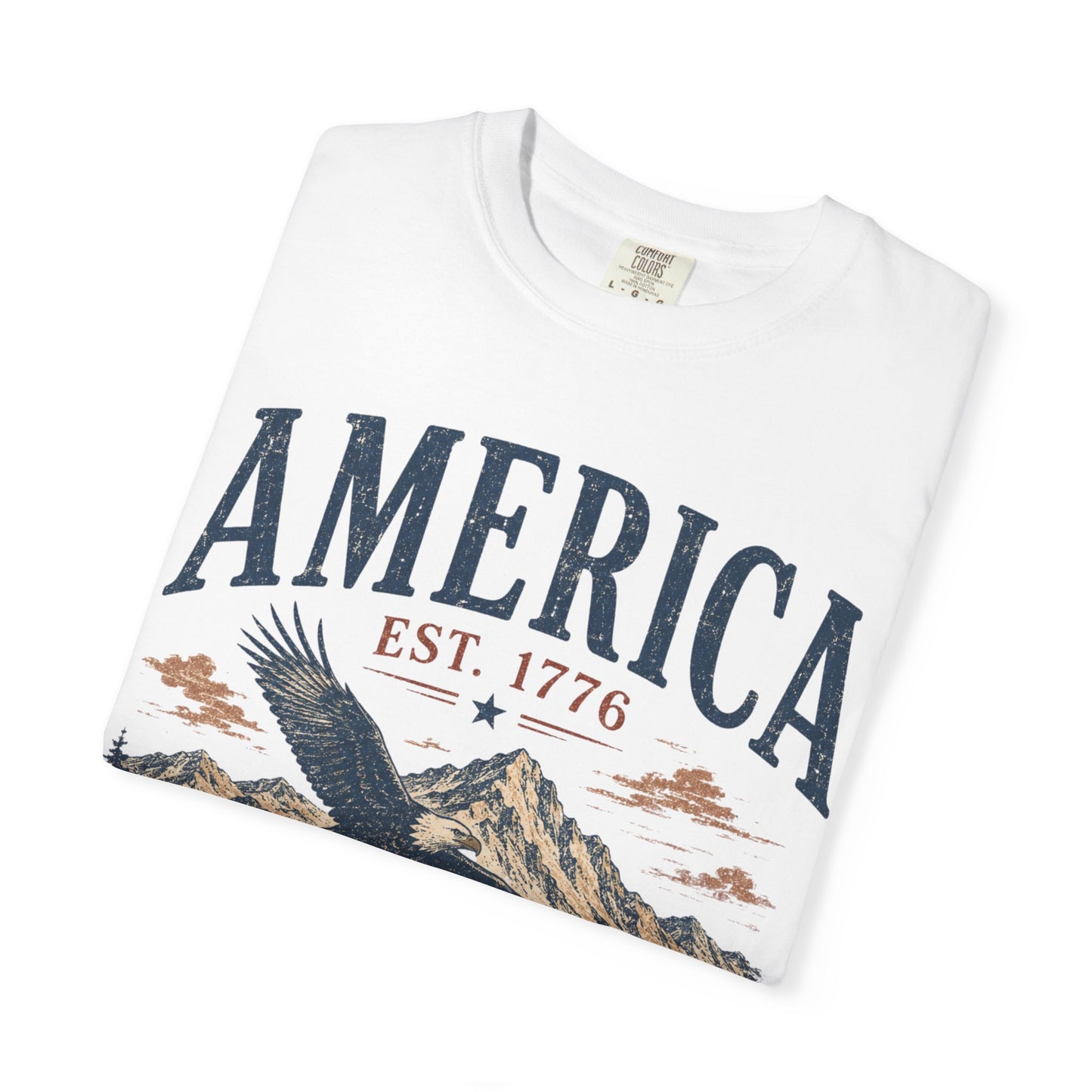 America Eagle Mountain T-Shirt – Est. 1776 Patriotic Outdoor Tee