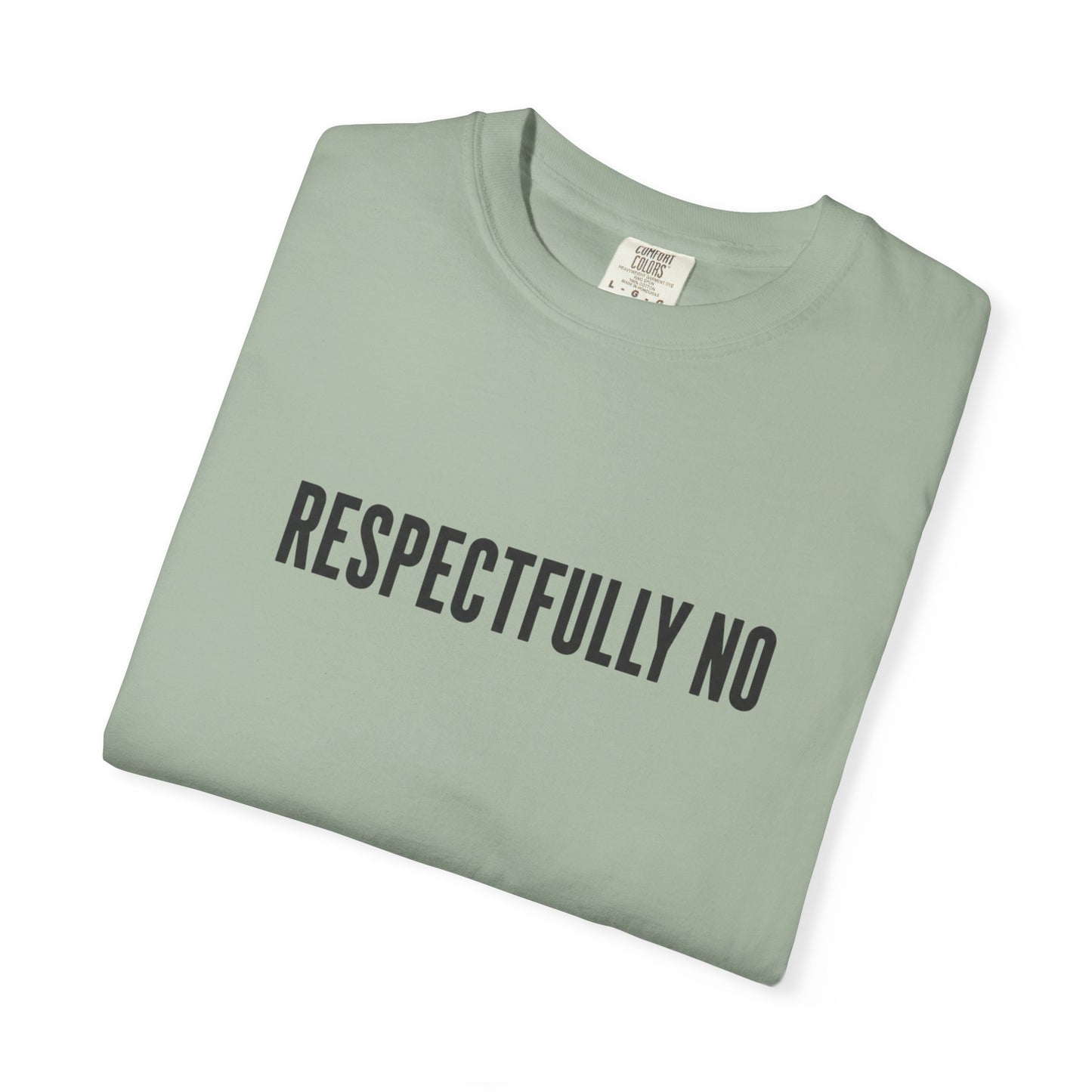 Respectfully No Comfort Colors T-shirt | Minimal Text Tee, Slogan Shirt