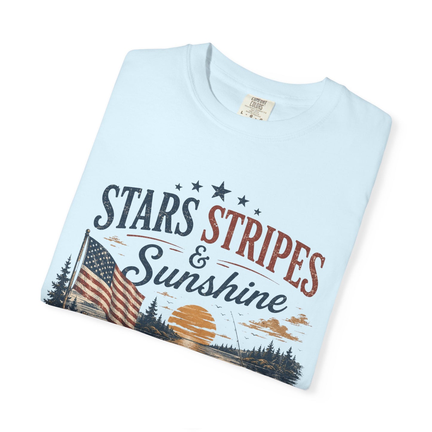 Stars, Stripes & Sunshine T-Shirt Vintage American Lake Cabin Tee