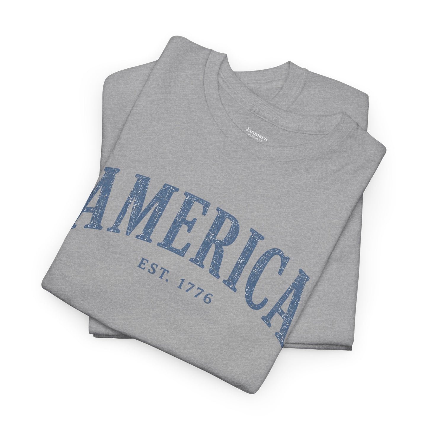 America arched text T-Shirt | EST. 1776, Patriotic USA tee