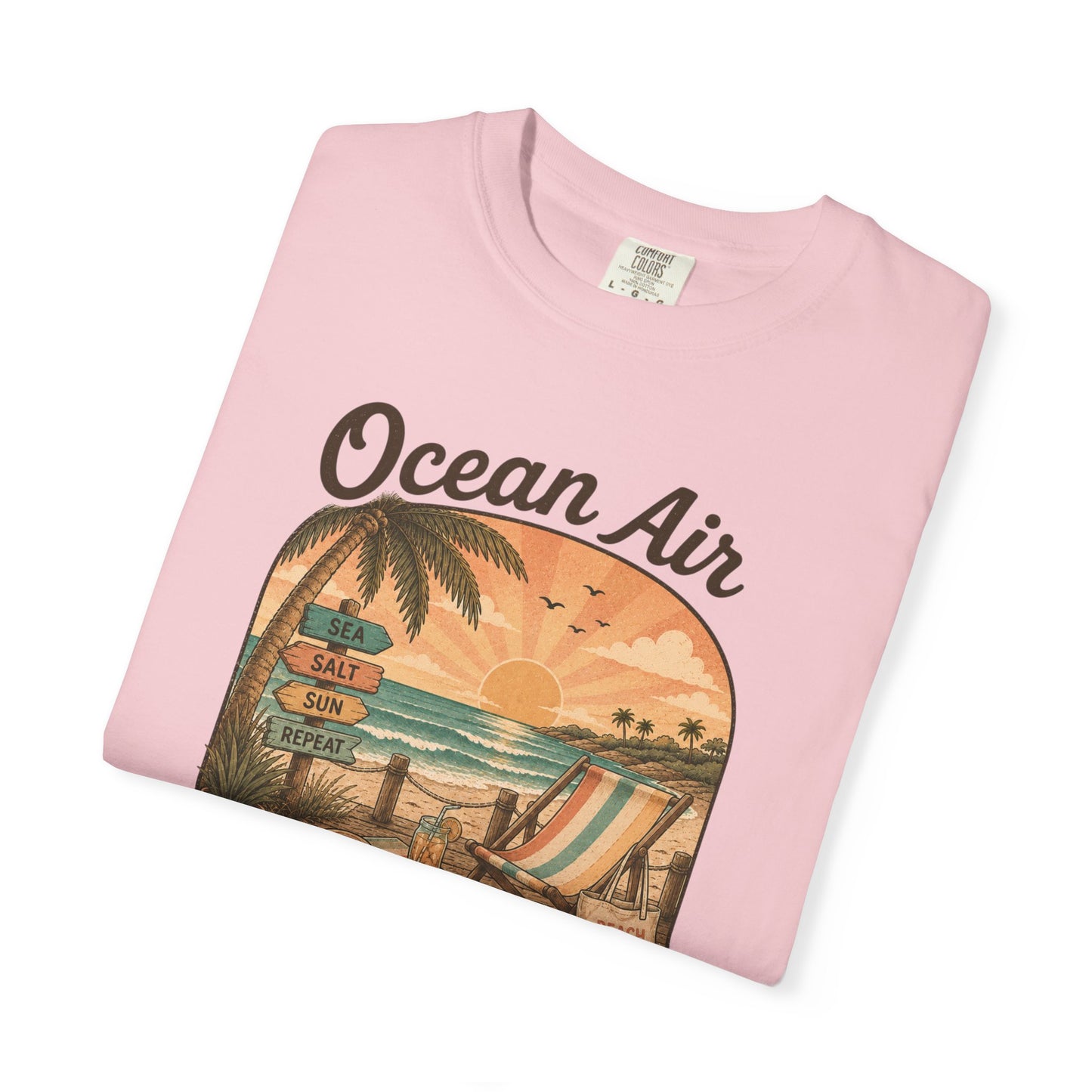 Ocean Air No Worries T-Shirt | Beach Sunset Surf Scene