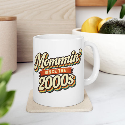 Mommin Since the 2000s Mug Retro Mom Gift Funny Mothers Day Coffee Cup Vintage Style