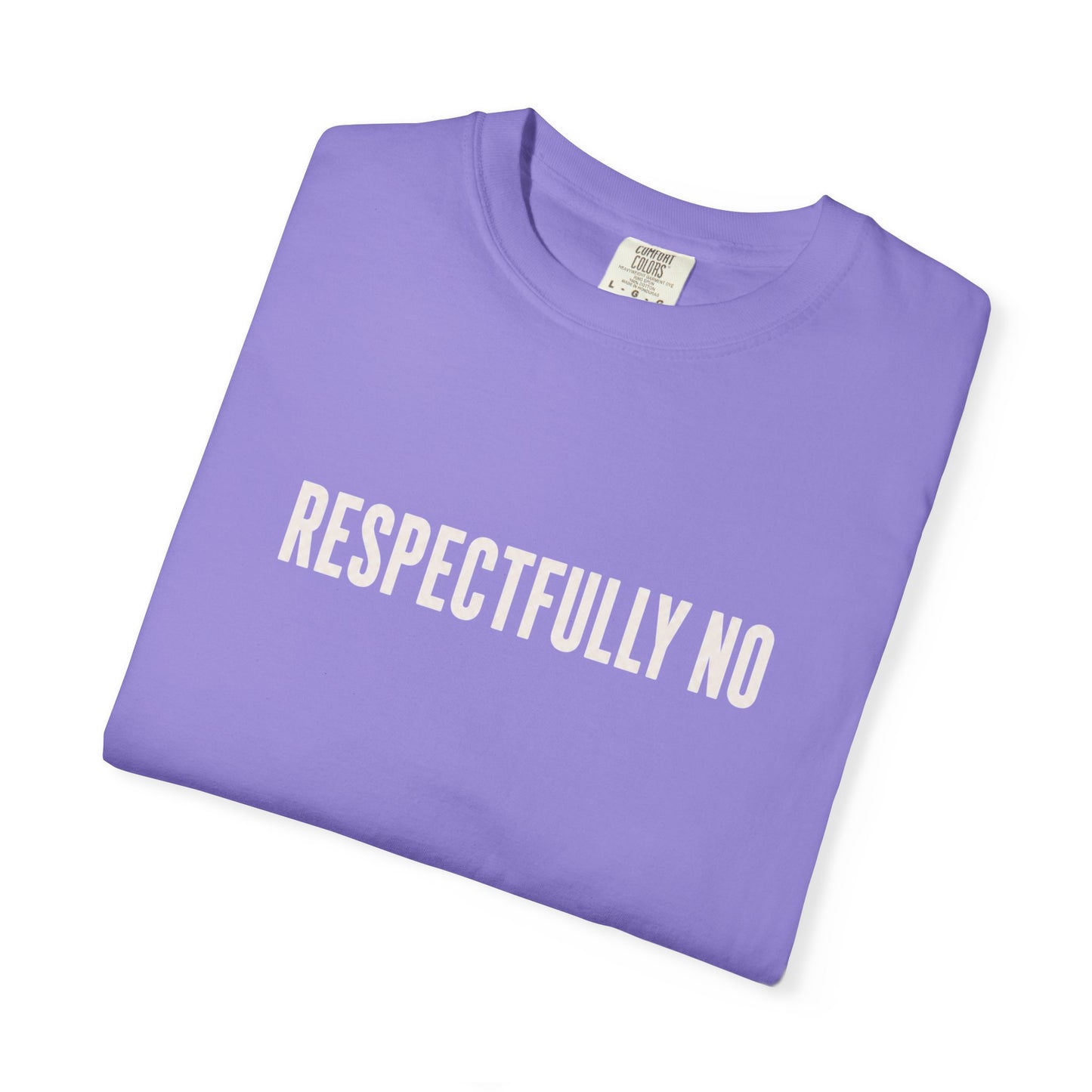Respectfully No Comfort Colors T-shirt | Minimal Text Tee, Slogan Shirt