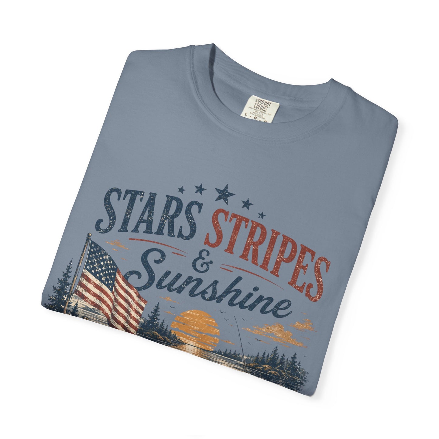 Stars, Stripes & Sunshine T-Shirt Vintage American Lake Cabin Tee