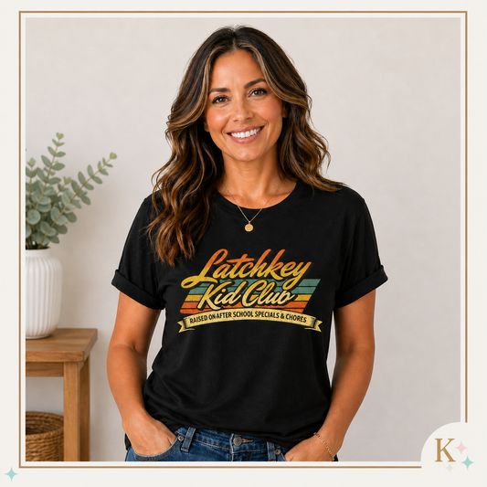 Latchkey Kid Club Retro Stripes Tee | After School Vibes, Gen X