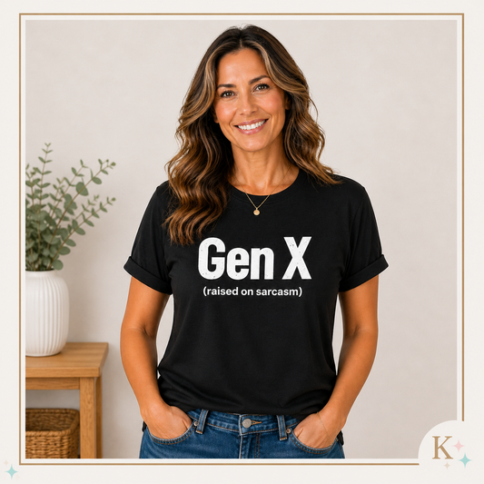 Gen X (raised on sarcasm) Tee | Generation X Shirt, Funny Sarcasm Tee